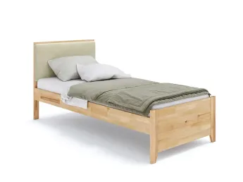 Ліжко підліткове Rainbow натурального кольору, колір тканини - айворі, матеріал - бук зрощений (загальний вигляд)