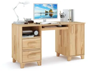 Стіл письмовий Rainbow зрощений/цільний бук, натуральний колір (загальний вигляд з декором)