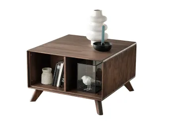 Купить Стол журнальный Groove I  цвета венге, материал - сращенный/цельный бук (общий вид с декором) 2