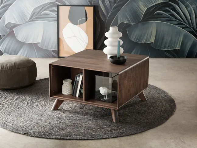 Стіл журнальний Groove I  кольору венге, матеріал - зрощений/цільний бук (загальний вигляд інтер'єр 2)