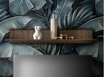 Купить Полка настенная Groove цвета венге, материал - бук сращенный\цельный (общий вид) 2