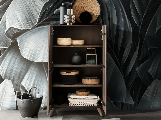 Буфет Groove І  кольору венге, матеріал - бук зрощений\цільний (в інтер'єрі відкриті дверки)