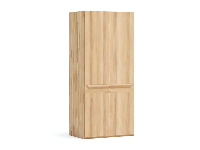 Купити Шафа Глорія 2-дверна натурального кольору, матеріал зрощений/цільний бук, дверки дерево (загальний вигляд)