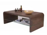 Стіл журнальний Ксенон темно-коричневого кольору, матеріал - цільний бук (загальний вигляд з декором).