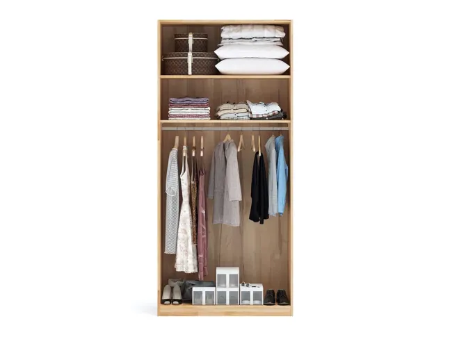 Шкаф Глория 2-дверный натурального цвета, материал сращенный/цельный бук (внутреннее наполнение)