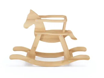 Купить Лошадка-качалка Эней натурального цвета, цельный бук, покрытие льняное масло (общий вид) 2