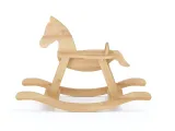 Лошадка-качалка Эней без защитной вставки натурального цвета, цельный бук, покрытие льняное масло (вид сбоку)
