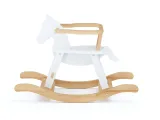 Лошадка-качалка Эней натурального\белого цвета, цельный бук, покрытие льняное масло (вид сбоку)
