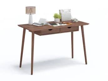 Стіл письмовий Верона кольору горіх, зрощений/цільний бук (загальний вигляд)