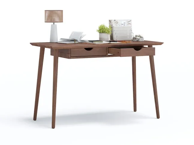 Стіл письмовий Верона кольору горіх, зрощений/цільний бук (відкрита шухляда)