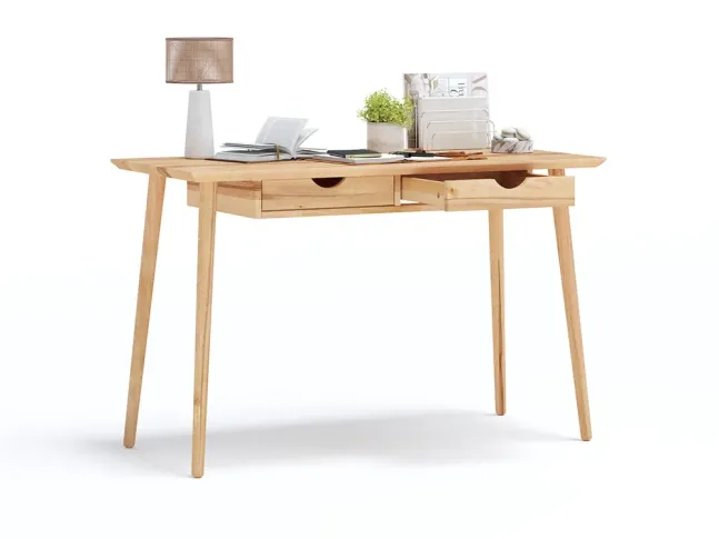 Стіл письмовий Верона кольору натуральний, зрощений/цільний бук (відкрита шухляда)