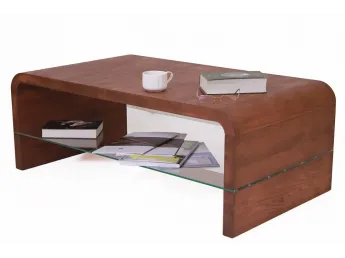 Стіл журнальний Ксенон темно-коричневого кольору, матеріал - цільний бук (загальний вигляд з декором). 2