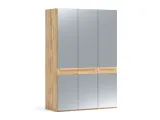 Шафа Глорія 3-дверна натурального кольору, матеріал зрощений/цільний бук, дверки дзеркало (загальний вигляд)