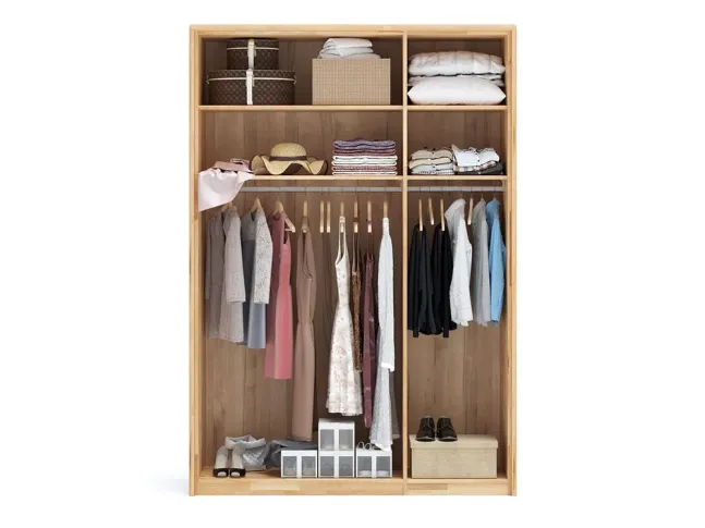 Шафа Глорія 3-дверна натурального кольору, матеріал зрощений/цільний бук з паспарту (внутрішнє наповнення)