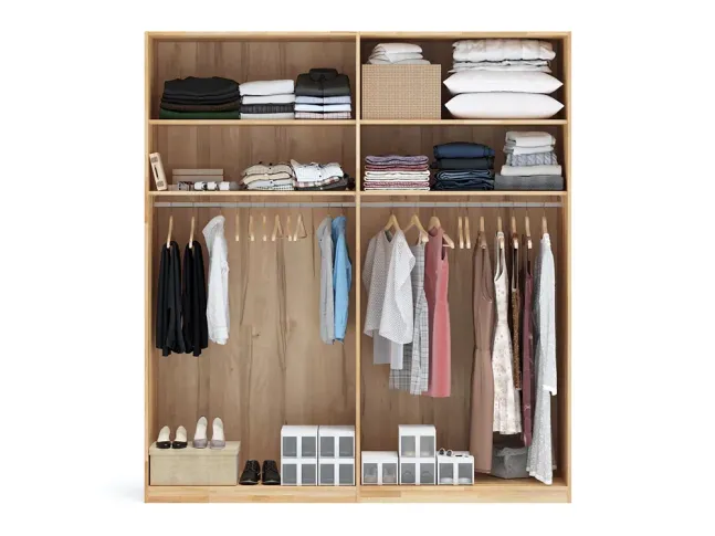 Шафа Глорія 4-дверна натурального кольору, матеріал зрощений/цільний бук (внутрішнє наповнення)