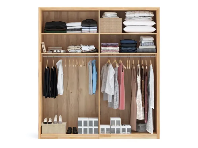 Шафа Глорія 4-дверна натурального кольору, матеріал зрощений/цільний бук з паспарту (внутрішнє наповнення)