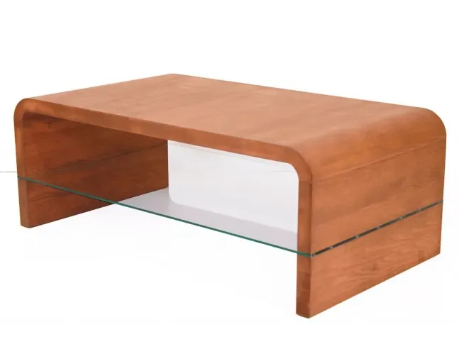 Стол журнальный Ксенон светло-коричневого цвета, материал - цельный бук (общий вид).