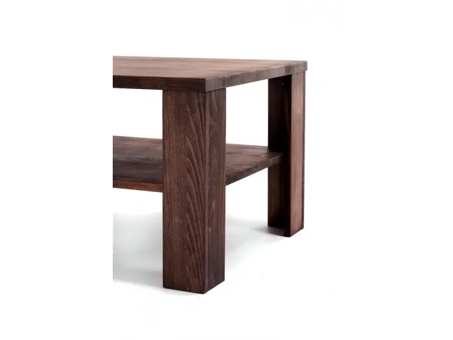 Стіл журнальний Беатріс темно-коричневого кольору, матеріал - цільний бук (вигляд збоку).