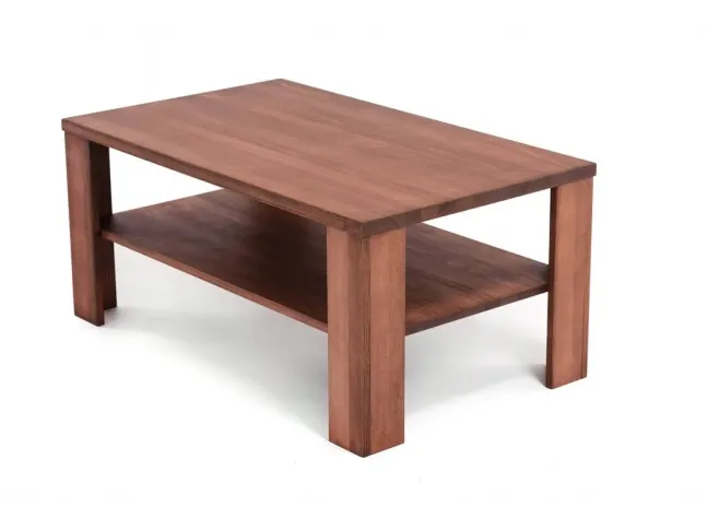 Стіл журнальний Беатріс коричневого кольору, матеріал - цільний бук (загальний вигляд).