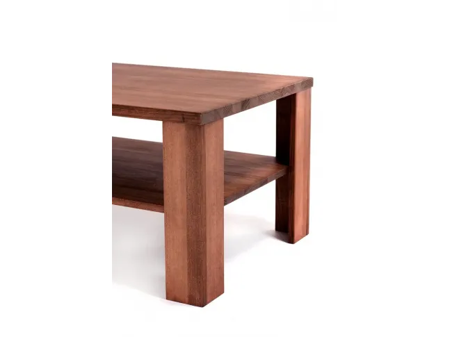 Стіл журнальний Беатріс коричневого кольору, матеріал - цільний бук (вигляд збоку).