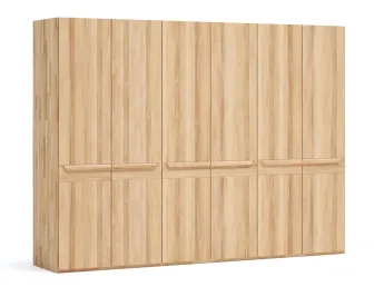 Купить Шкаф Глория 6-дверный натурального цвета, материал сращенный/цельный бук, дверки дерево (общий вид)