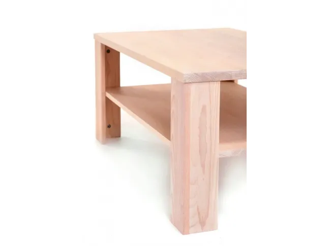 Стол журнальный Беатрис белого цвета, материал - цельный бук (вид сбоку).