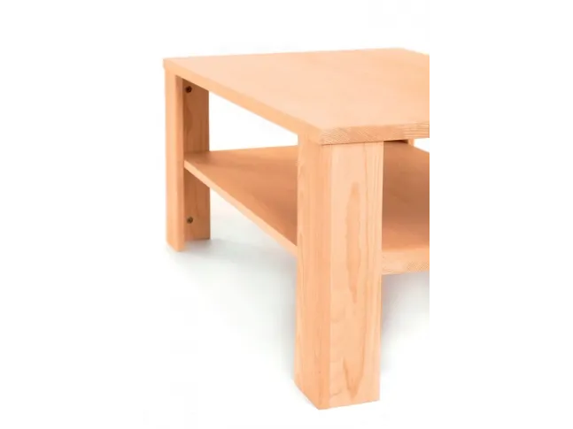 Стіл журнальний Беатріс натурального кольору, матеріал - цільний бук (вигляд збоку).