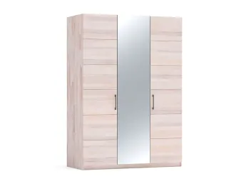 Шафа Кетрін Еко 3-дверна кольору беж, матеріал зрощений/цільний бук, 1 дверка дзеркало (загальний вигляд)