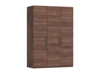 Шафа Кетрін Еко 3-дверна кольору горіх, матеріал зрощений/цільний бук, дверки дерево (загальний вигляд)