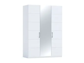 Шафа Кетрін Еко 3-дверна білого кольору, матеріал зрощений/цільний бук, 1 дверка дзеркало (загальний вигляд)