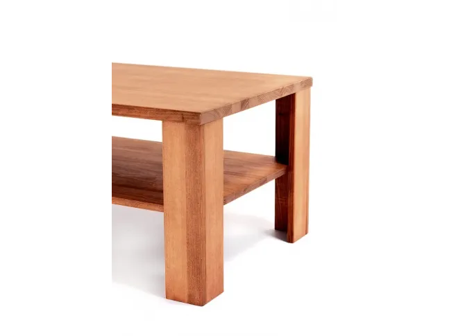 Стіл журнальний Беатріс світло-коричневого кольору, матеріал - цільний бук (вигляд з кута).