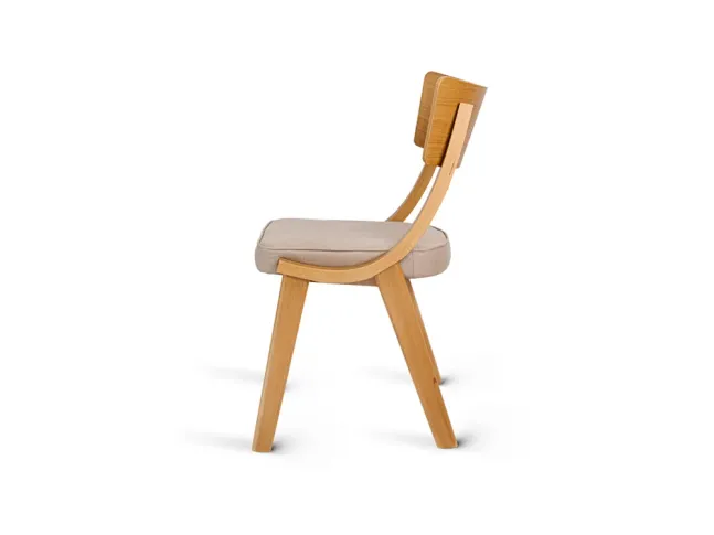 Стул Diran натурального цвета, ткань бежевый (вид сбоку)