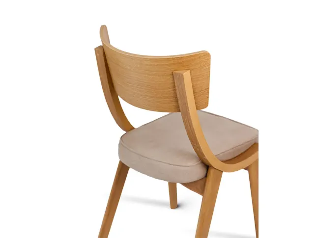 Стілець Diran натурального кольору тканина бежева (вигляд ззаді)