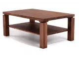 Стол журнальный Леннокс коричневого цвета, материал - цельный бук (общий вид).