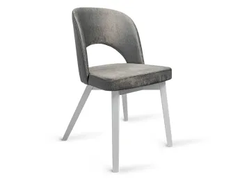 Купить Стул Michelle белого цвета, ткань серый (общий вид)