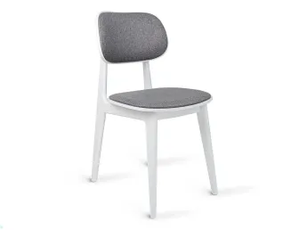 Купить Стул Lula Soft белого цвета, ткань серый (общий вид)