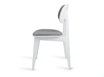 Купити Стілець Lula Soft білого кольору  тканина сірий (загальний вигляд) 2