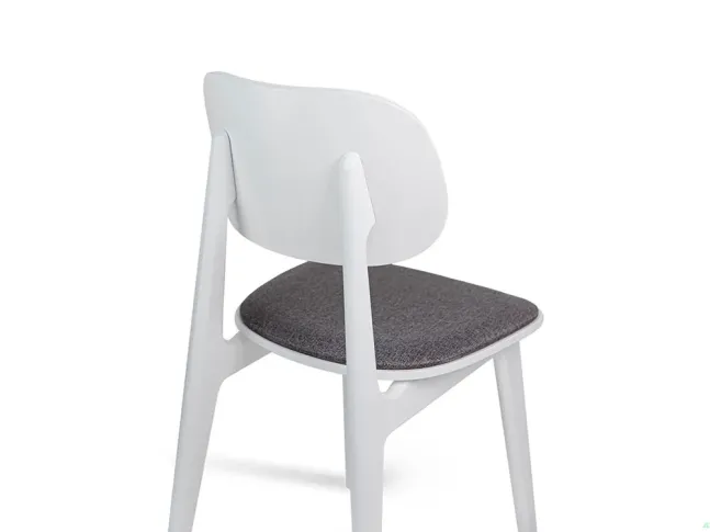 Стілець Lula Soft білого кольору  тканина сірий (вигляд на спинку)