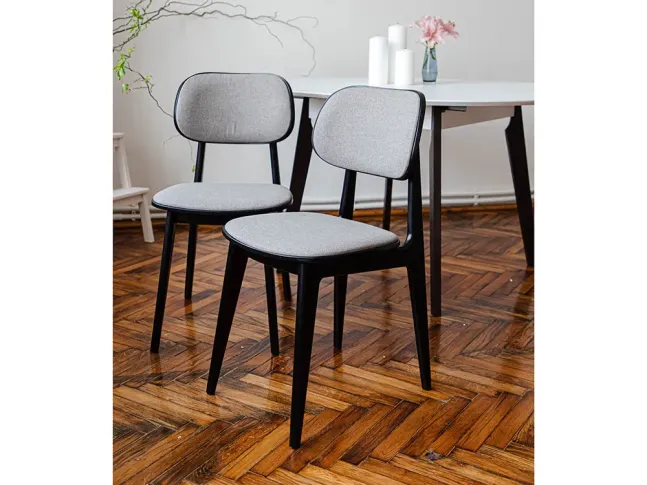 Стул Lula Soft цвета венге, ткань серый (в интерьере)