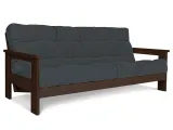Диван-футон розкладний MEXICO кольору венге лак, матеріал - бук цільний, колір тканини - графітовий (загальний вигляд)