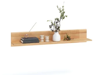 Полиця настінна Groove натурального кольору, матеріал - бук зрощений\цільний (загальний вигляд)