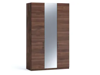 Шафа Кетрін Еко 230 3-дверна кольору горіх, матеріал зрощений/цільний бук, 1 дверка дзеркало (загальний вигляд)