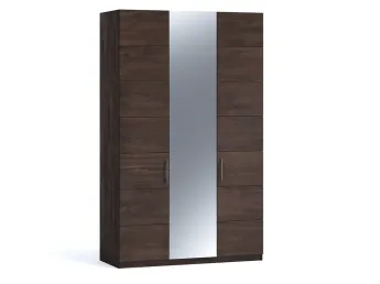 Шафа Кетрін Еко 230 3-дверна кольору венге, матеріал зрощений/цільний бук, 1 дверка дзеркало (загальний вигляд)