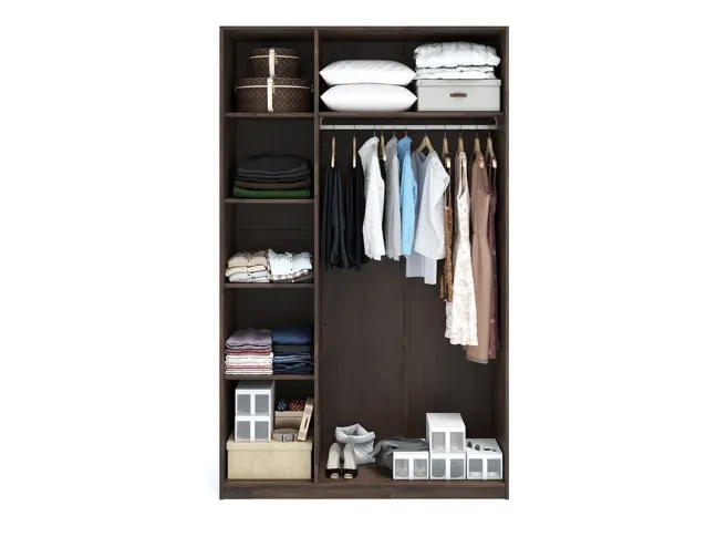 Шкаф Кэтрин Еко 230 3-дверный цвета венге, материал сращенный/цельный бук (внутреннее наполнение)