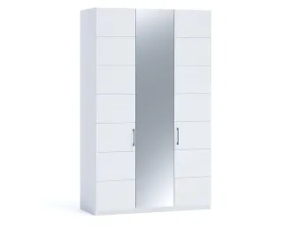 Шафа Кетрін Еко 230 3-дверна білого кольору, матеріал зрощений/цільний бук, 1 дверка дзеркало (загальний вигляд)