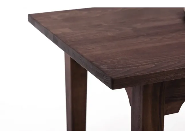 Стіл Олівер темно-коричневого кольору, матеріал - зрощений бук (вигляд з кута).