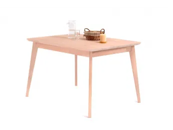 Стіл Каллісто білого кольору, матеріал - зрощений бук (загальний вигляд).