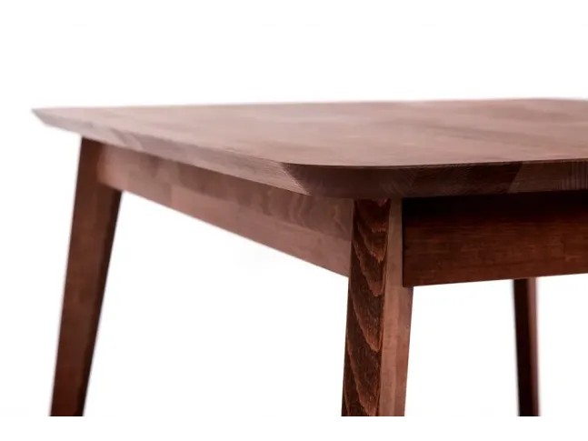 Стіл Каллісто коричневого кольору, матеріал - зрощений бук (вигляд збоку).