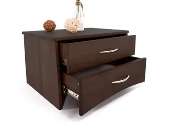 Тумбочка Міледа темно-коричневого кольору, матеріал - цільний бук (у відкритому вигляді).