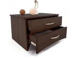 Тумбочка Миледа темно-коричневого цвета, материал - бук цельный (в открытом виде).